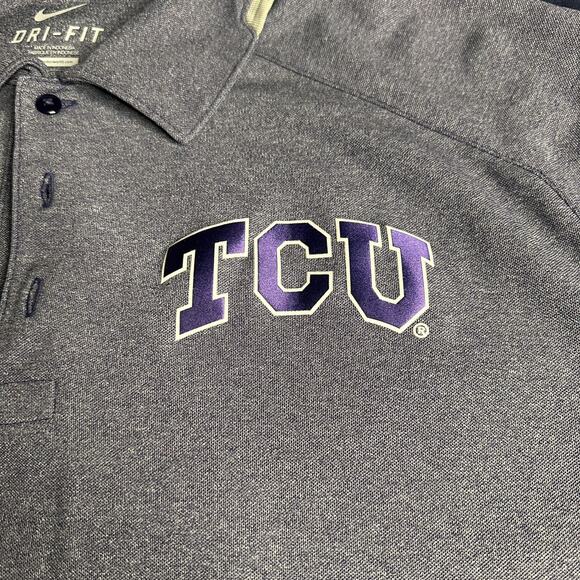 TCU Horned Frogs Nike Polo Shirt Mens 2XL Light Purple Short Sleeve Dri Fit - Picture 5 of 5